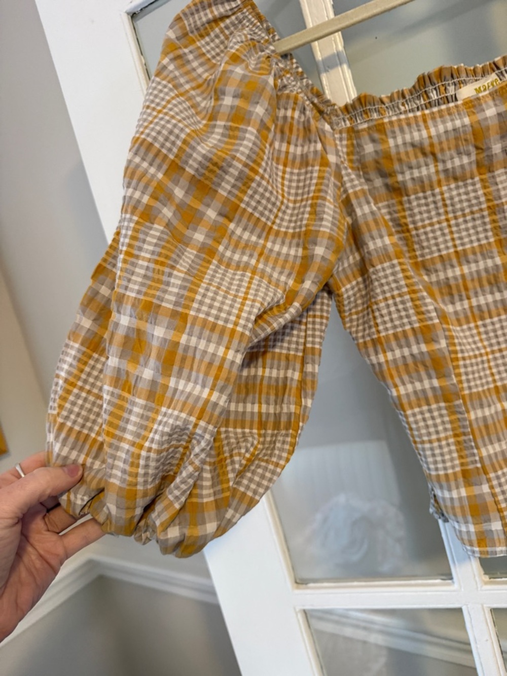 Maeve by Anthropologie Plaid Square neck Blouse - Picture 7 of 8